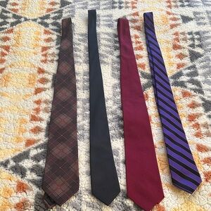 Bundle of 4 ties- 2 Banana Republic Factory, 1 Ben Sherman, 1 Calvin Klein.